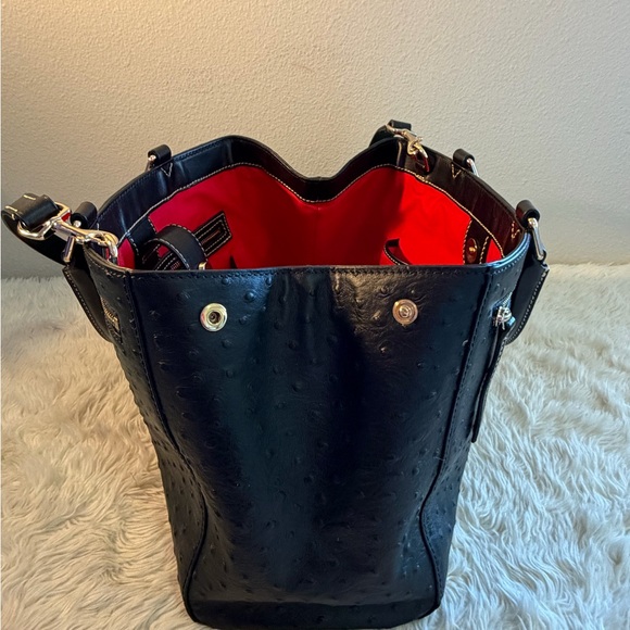 Dooney & Bourke Black Ostrich texture Leather Handbag - Picture 7 of 16